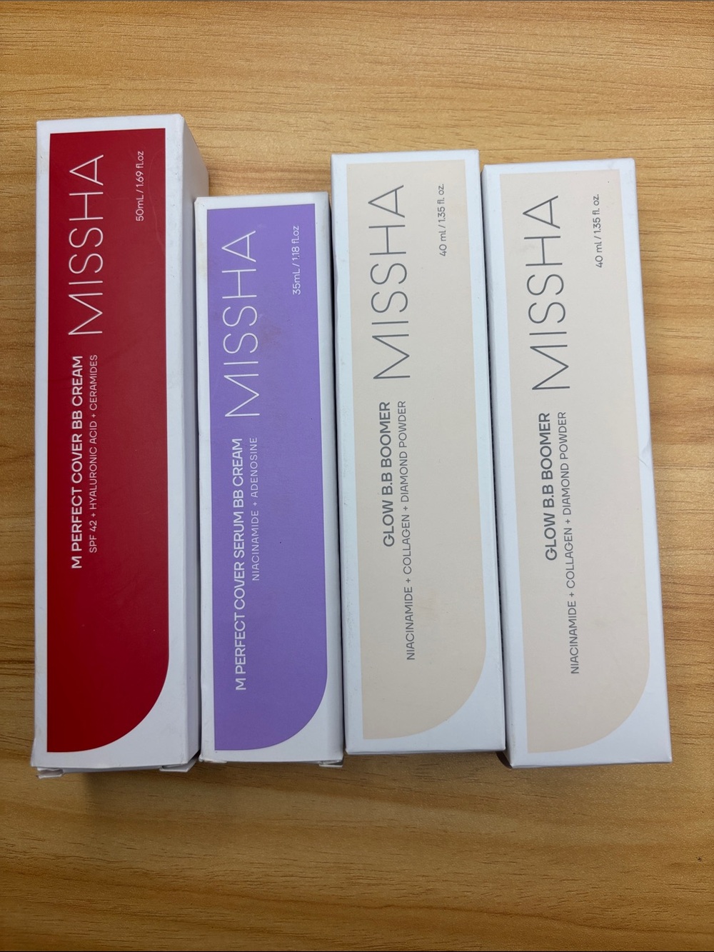 Missha 2 Glow BB Boomer, perfect cover serums NIB